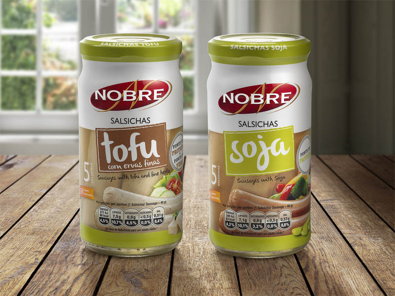 Nobre lança salsichas de soja e tofu
