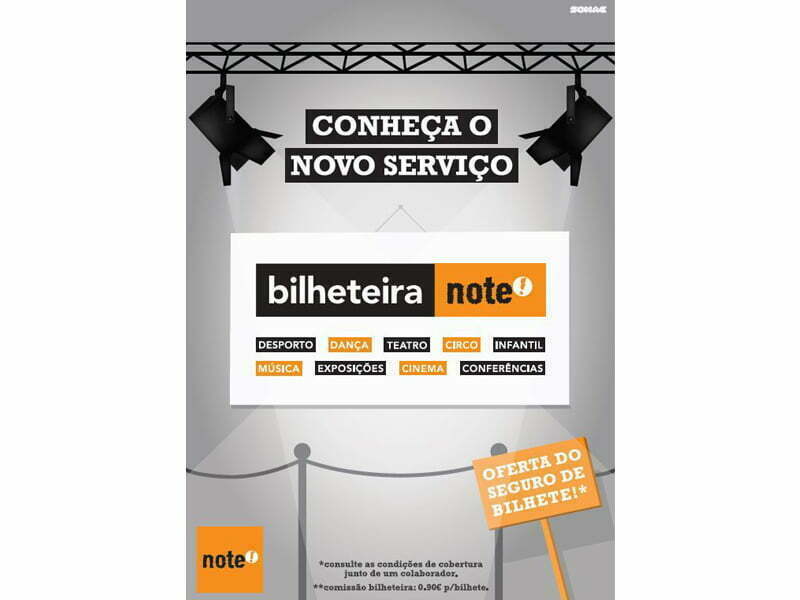 note! oferece serviço de bilheteira