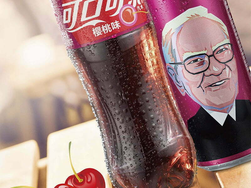 Warren Buffett nas embalagens de Coca-Cola na China
