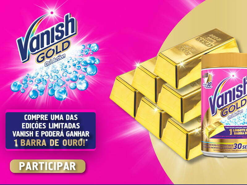 Vanish oferece barras de ouro