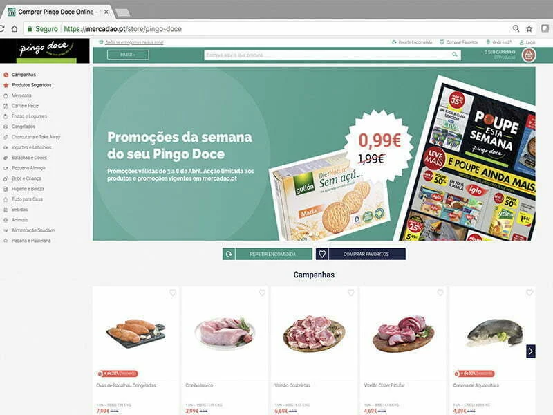 Pingo Doce volta a vender online com entrada no Mercadão