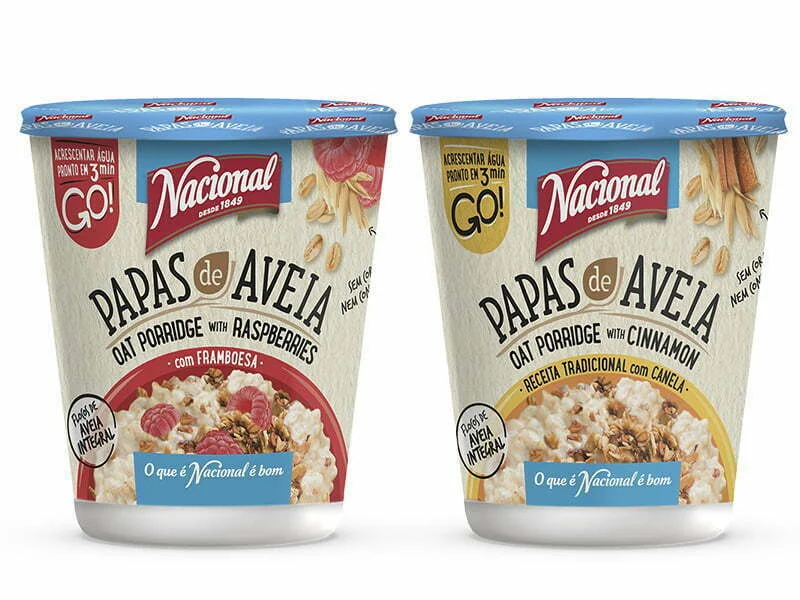 Nacional lança novas papas de aveia prontas em 3 minutos