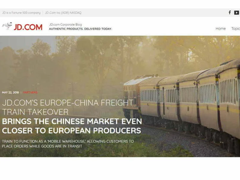 JD.com introduz comboio de mercadorias para a logística do e-commerce europeu