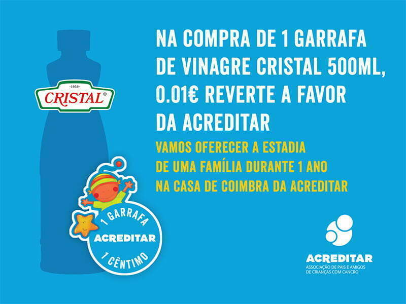 Vinagres Cristal ajudam associação Acreditar