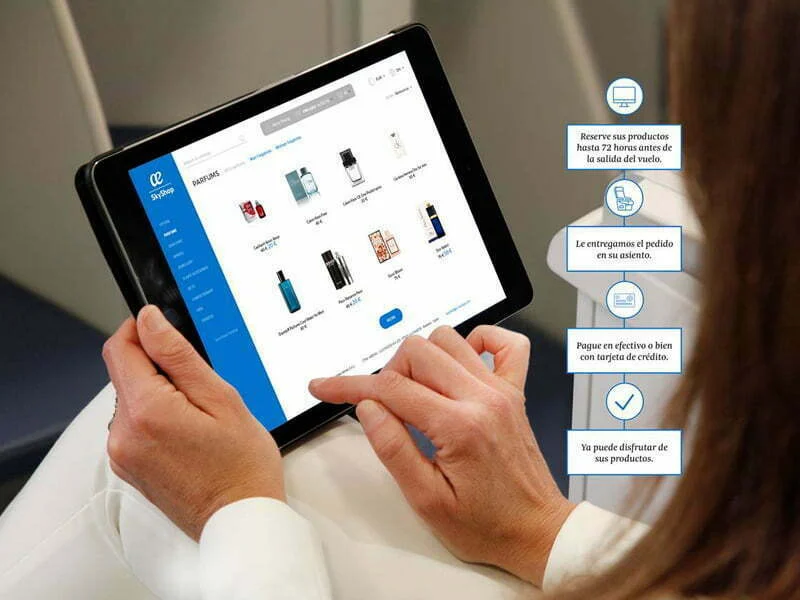 Compre online e recolha no avião