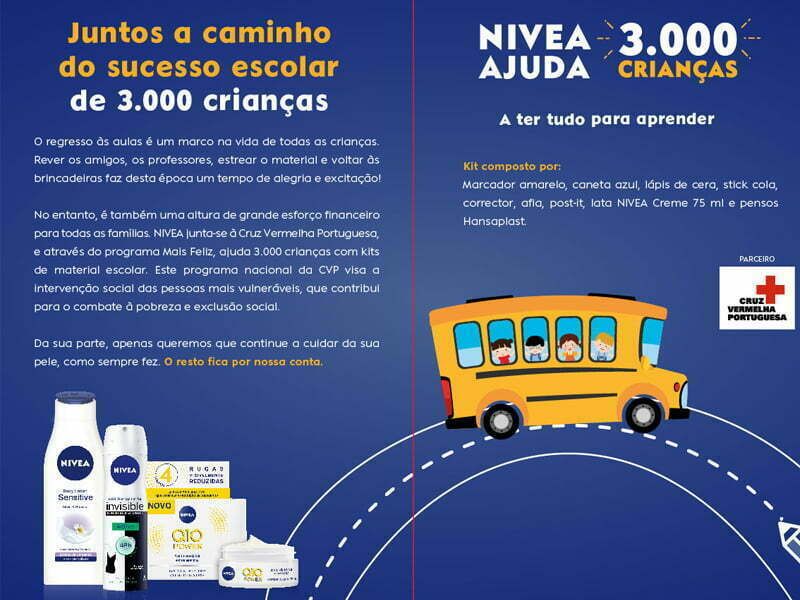 Nivea oferece 3.000 kits de material escolar