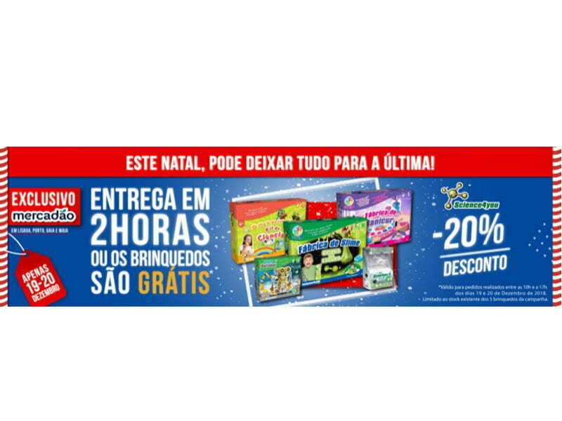 Mercadão entrega brinquedos Science4you em 2 horas ou os brinquedos são grátis
