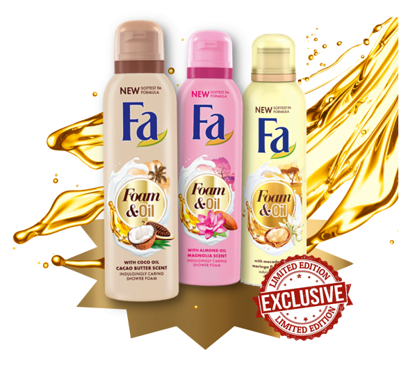 Fa lança 3 espumas de banho Foam & Oil de edição limitada