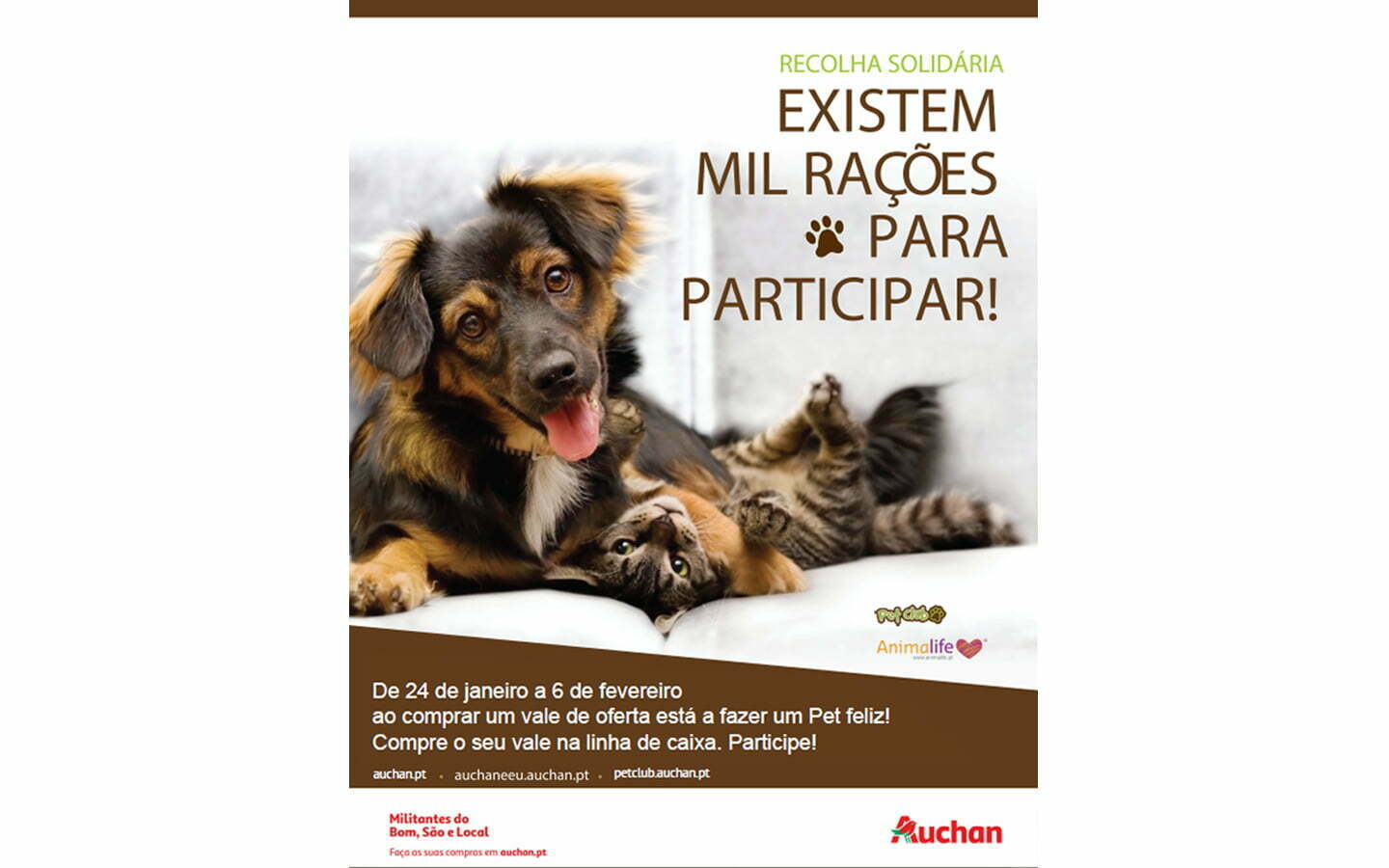Auchan apoia animais com campanha nacional