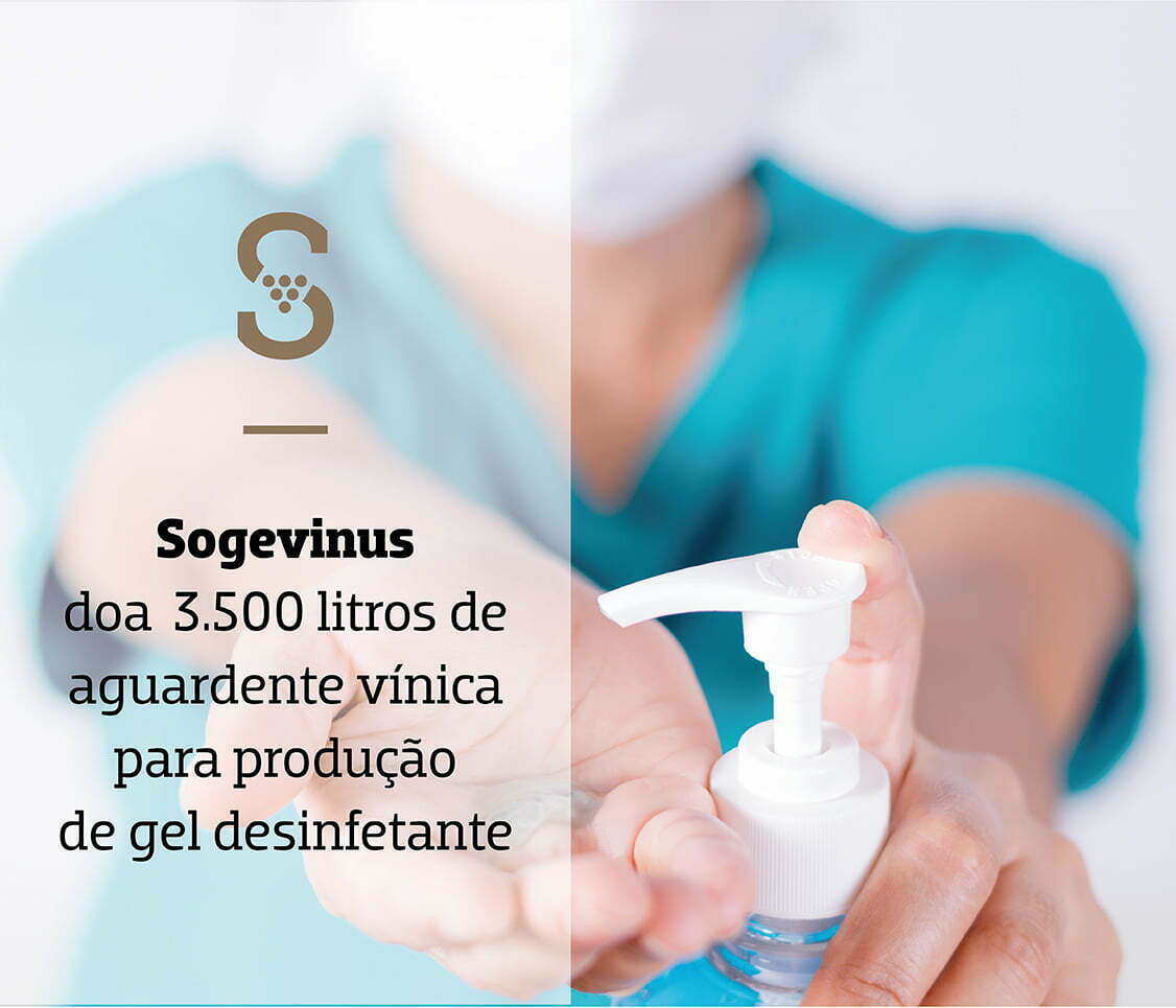 Sogevinus doa 3.500 litros de aguardente vínica para produção de gel desinfectante