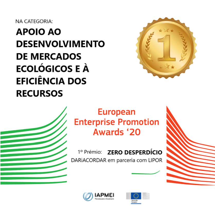 Projeto Zero Desperdício vence os European Enterprise Promotion Awards 2020 do IAPMEI