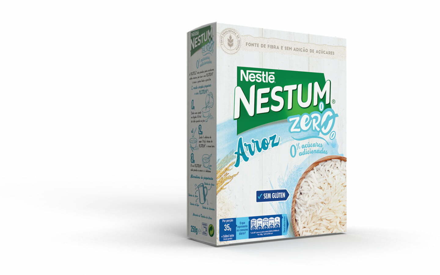 Nestum Zero Arroz feito a partir de cereais 100% naturais