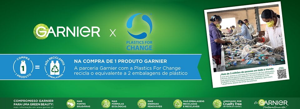 Garnier junta-se à Plastics For Change no combate à poluição por plástico