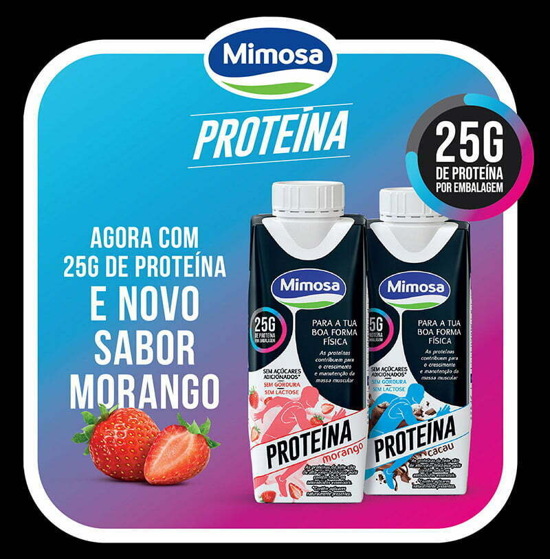 Mimosa Proteína com mais proteína e novo sabor a morango