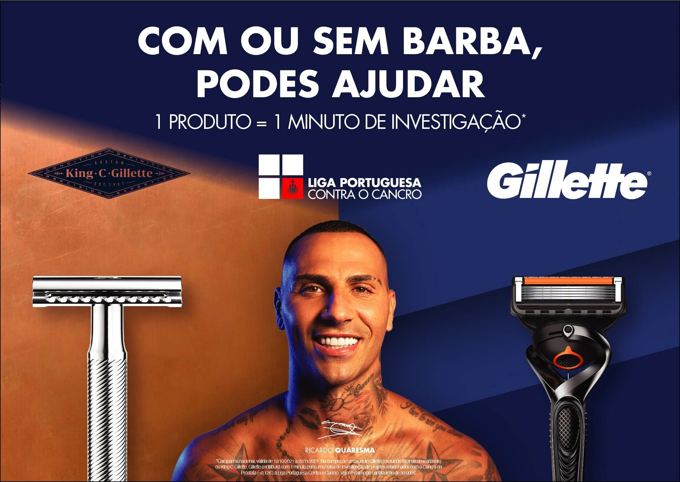 Gillette apoia luta contra o cancro da próstata