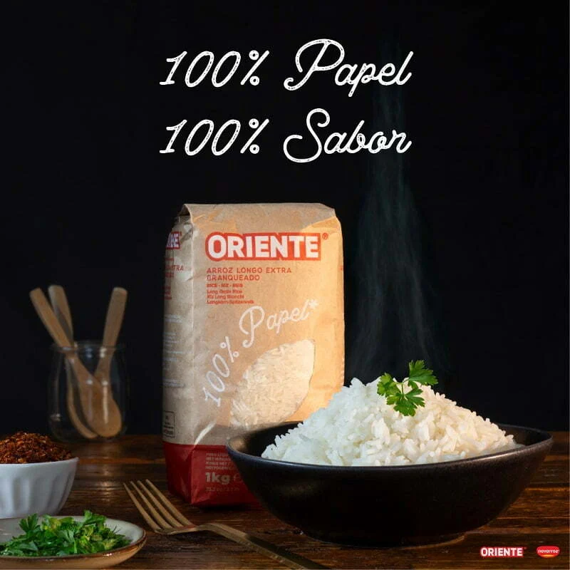 Oriente apresenta a primeira embalagem de arroz 100% em papel em Portugal