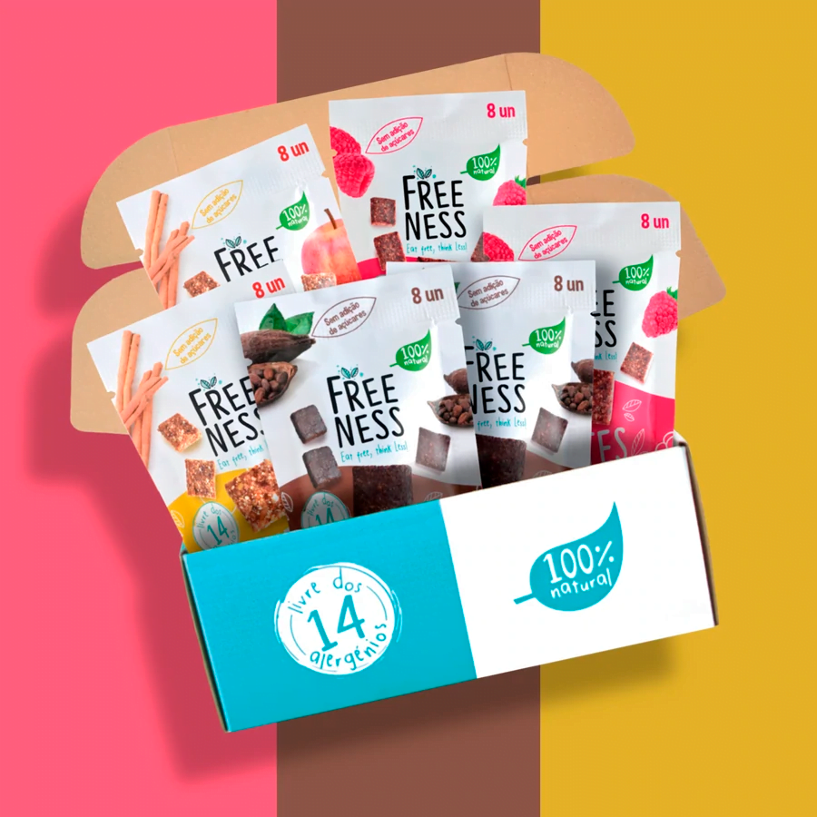 Novos snacks Freeness livres de 14 alergénios à venda no Food Lab Continente