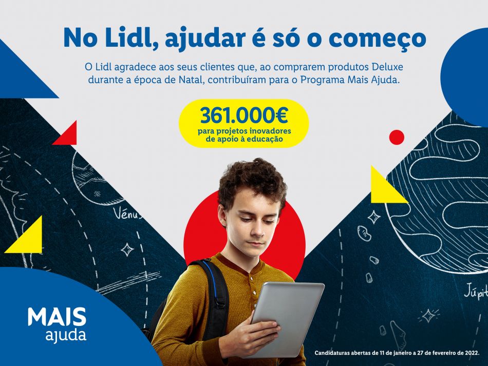 Programa Mais Ajuda do Lidl recolhe 361 mil euros para apoiar projetos inovadores de educação