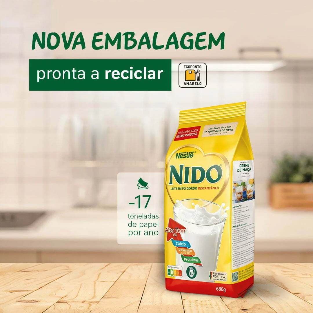 Leite em pó Nido inova com embalagem pronta a reciclar