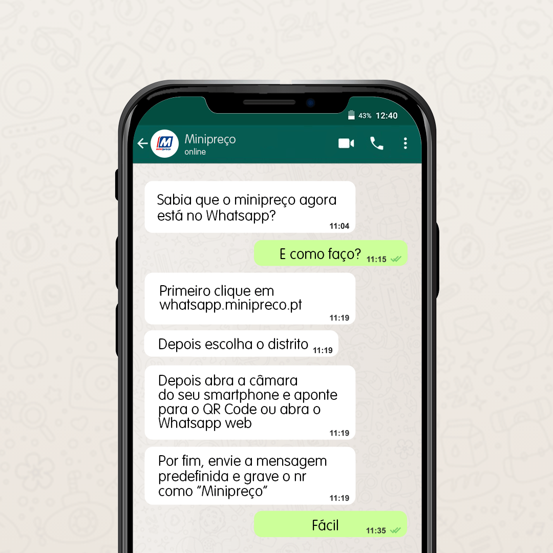 Minipreço chega ao WhatsApp
