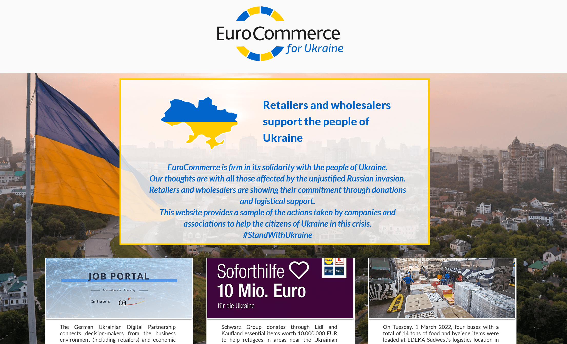 EuroCommerce acompanha a resposta do retalho à crise na Ucrânia e procura “inspirar mais ações”