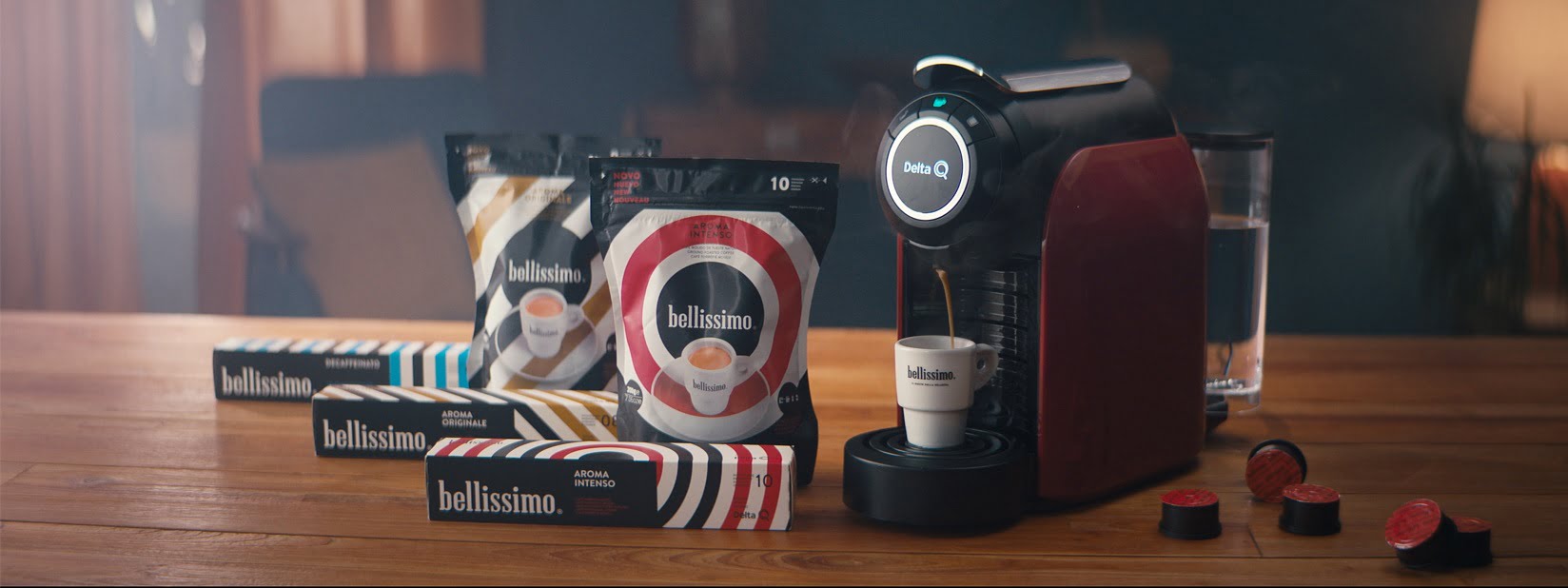 Bellissimo Cafés com os novos blends de café, em cápsulas e moídos