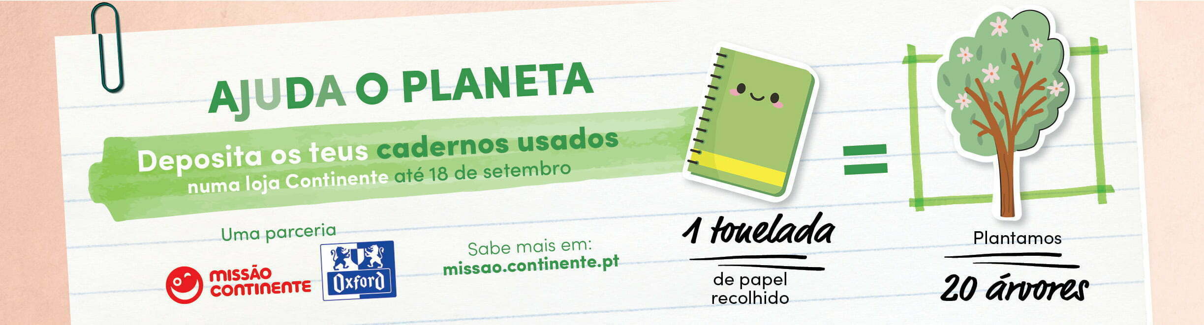 Lojas Continente recolhem cadernos escolares usados para reciclagem