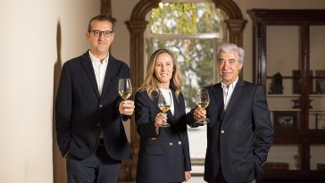 Dora Simões, presidente, Óscar Meireles (direita), vogal (comércio), e Rui Pinto, vogal (produção), compõem a direção da Comissão de Viticultura da Região dos Vinhos