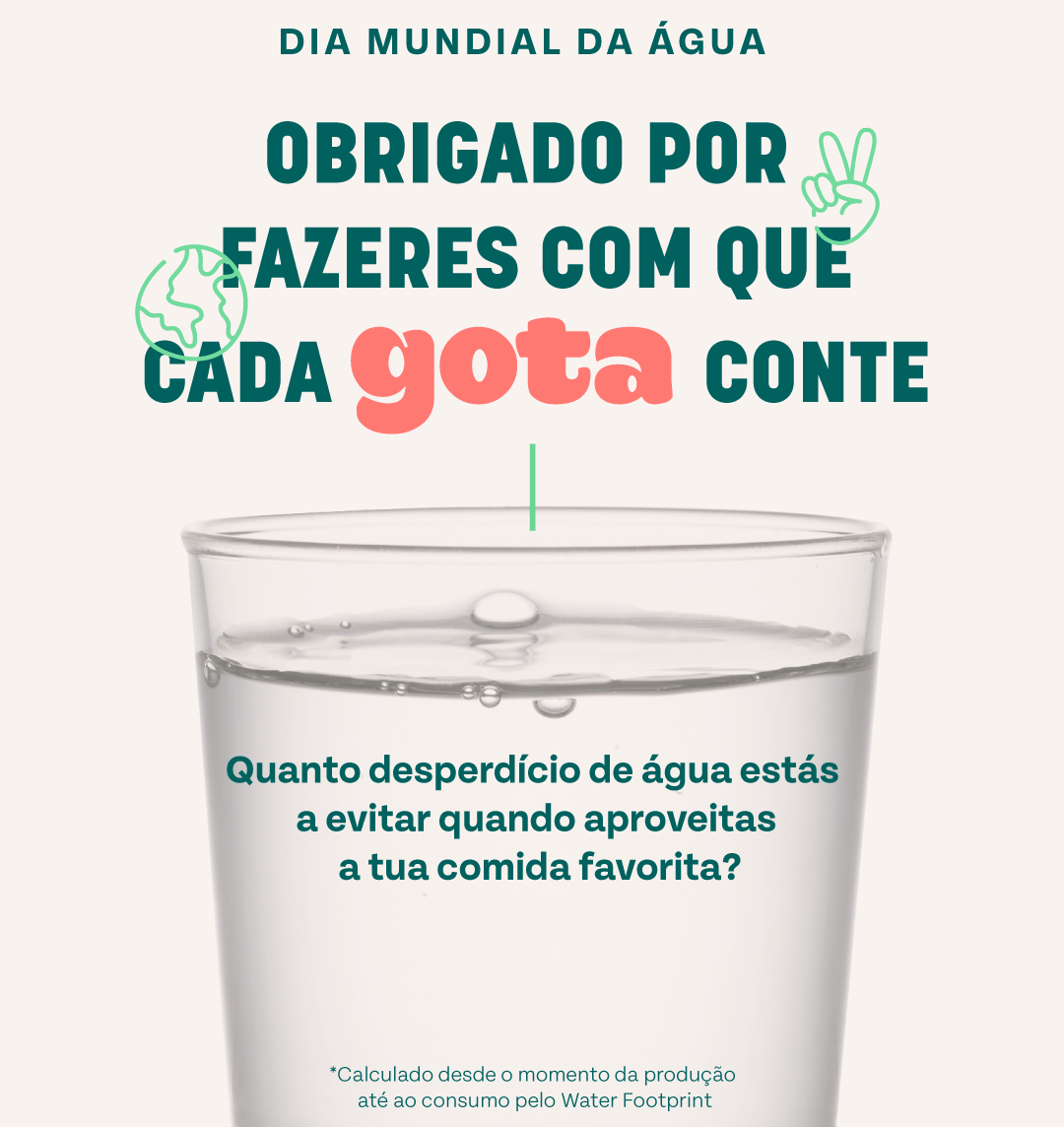 Too Good To Go chama a atenção para a pegada hídrica na alimentação