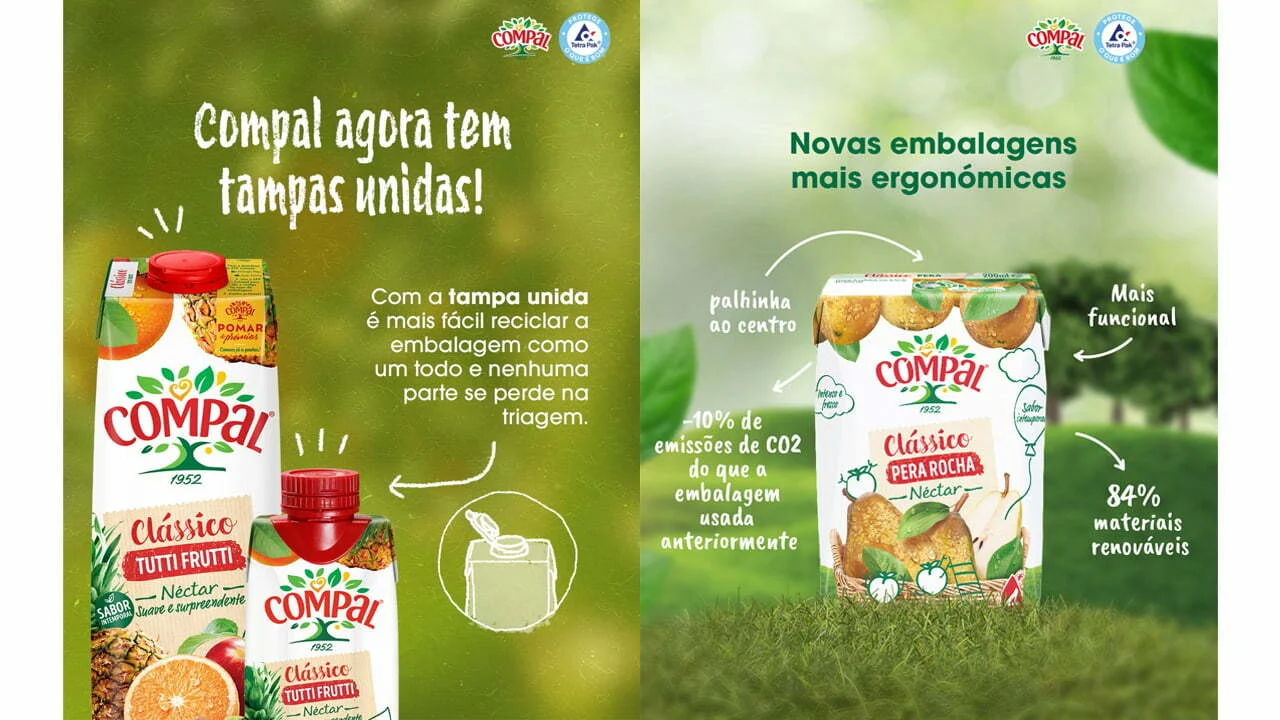Compal e Um Bongo adotam nova embalagem de 200 militros da Tetra Pak