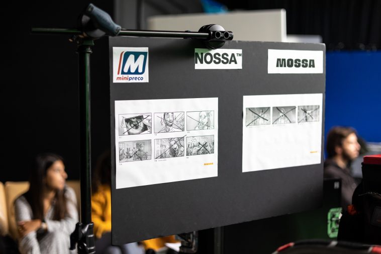 Campanha Minipreco com a atriz Sara Prata nos estúdios STP