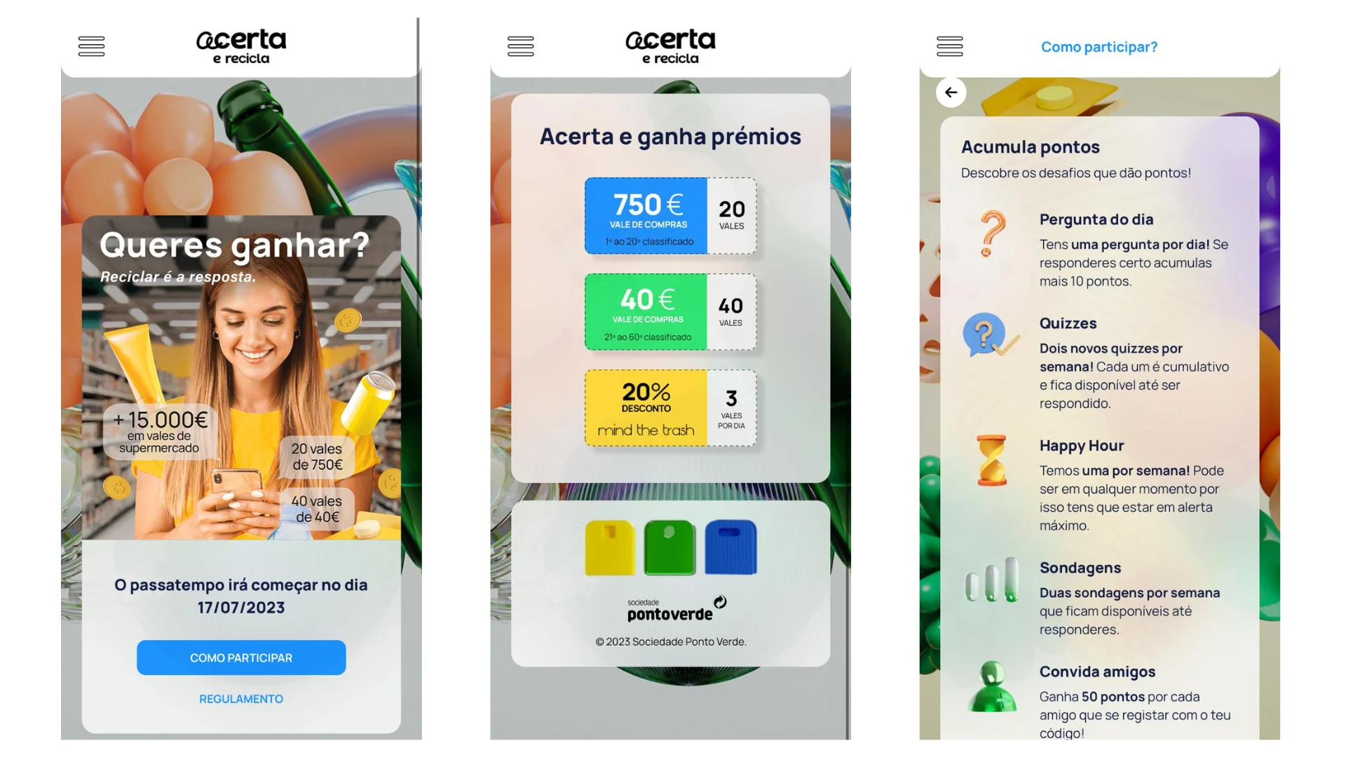 Acerta e Recicla incentiva a reciclar e dá cartões presente em supermercados