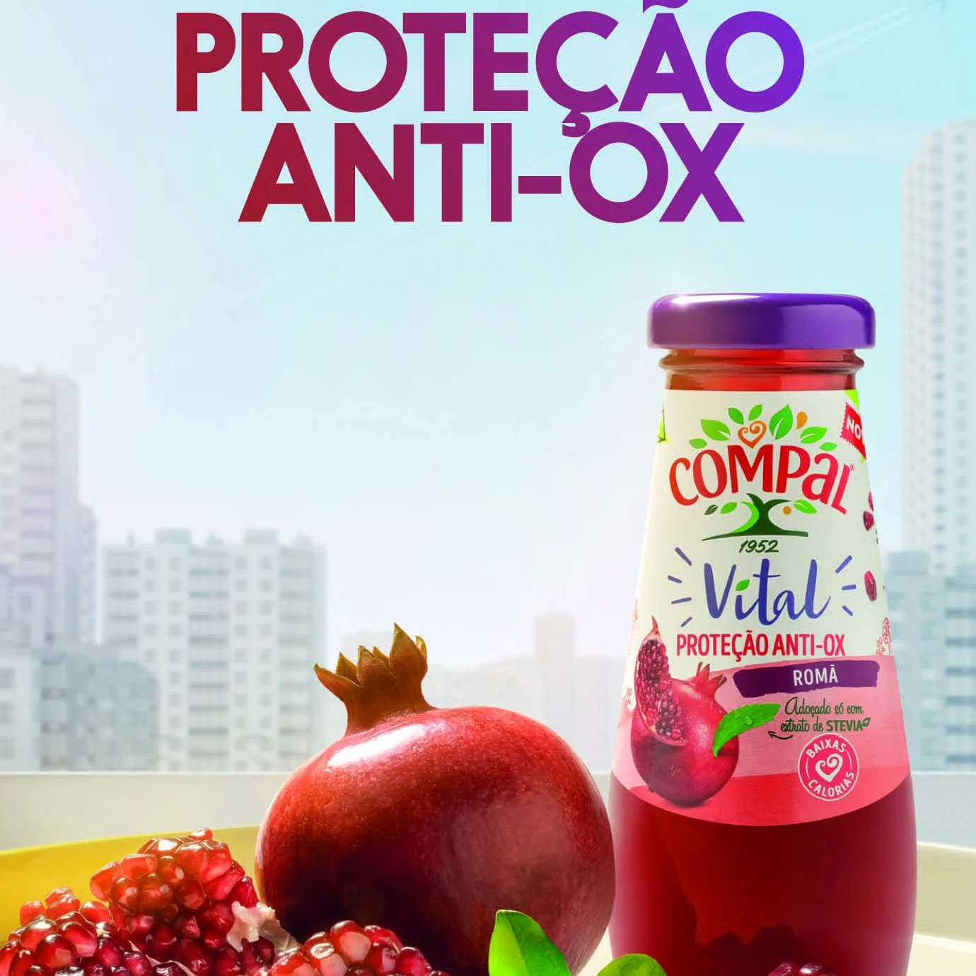 Compal lança o novo sabor Compal Vital Anti-Ox Romã