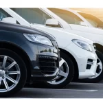 SUV cars in a row. Used car sales