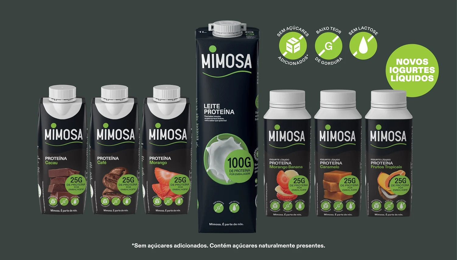 Mimosa Proteína lança novos iogurtes líquidos