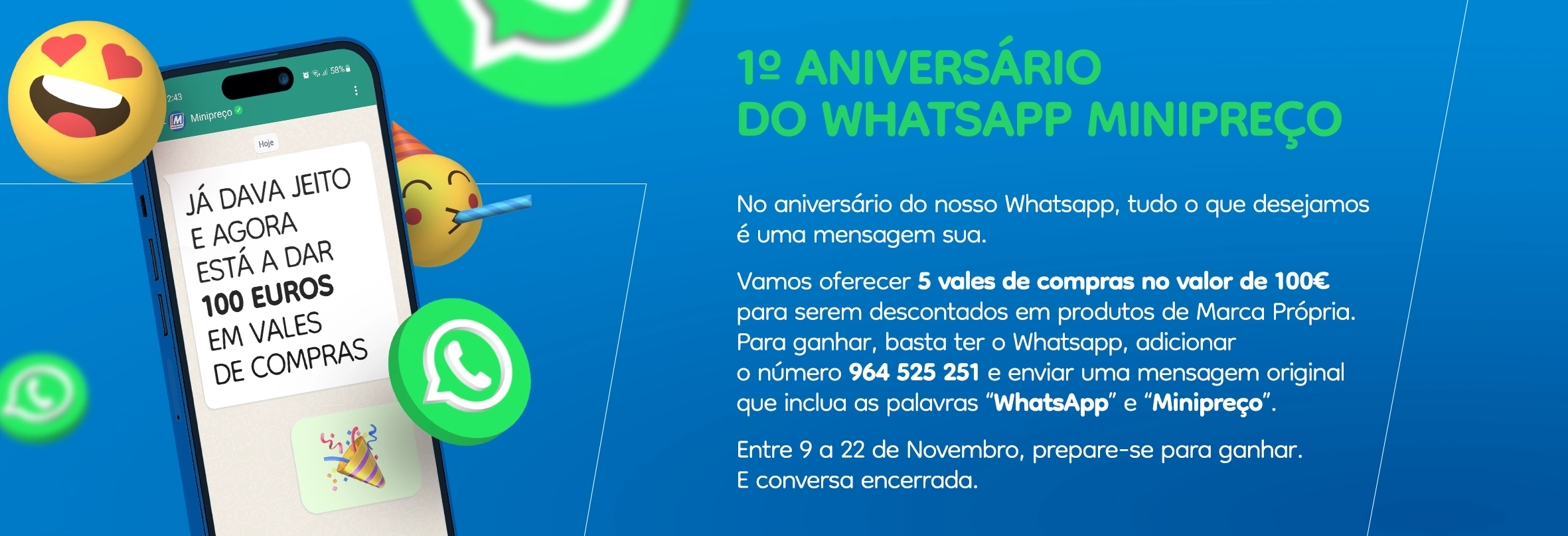 Minipreço celebra primeiro aniversário do canal WhatsApp
