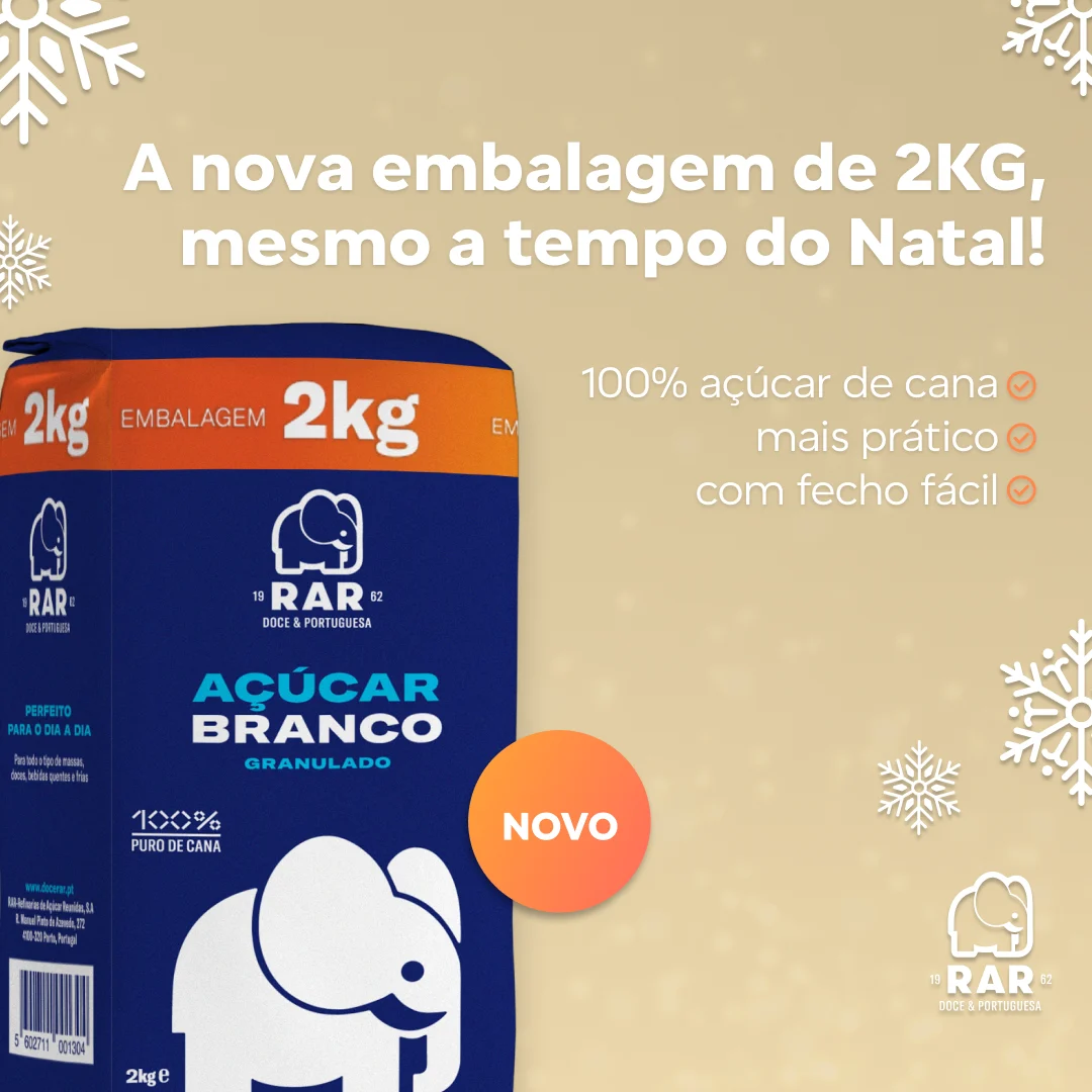 RAR Açúcar lança nova embalagem de 2kg de açúcar branco