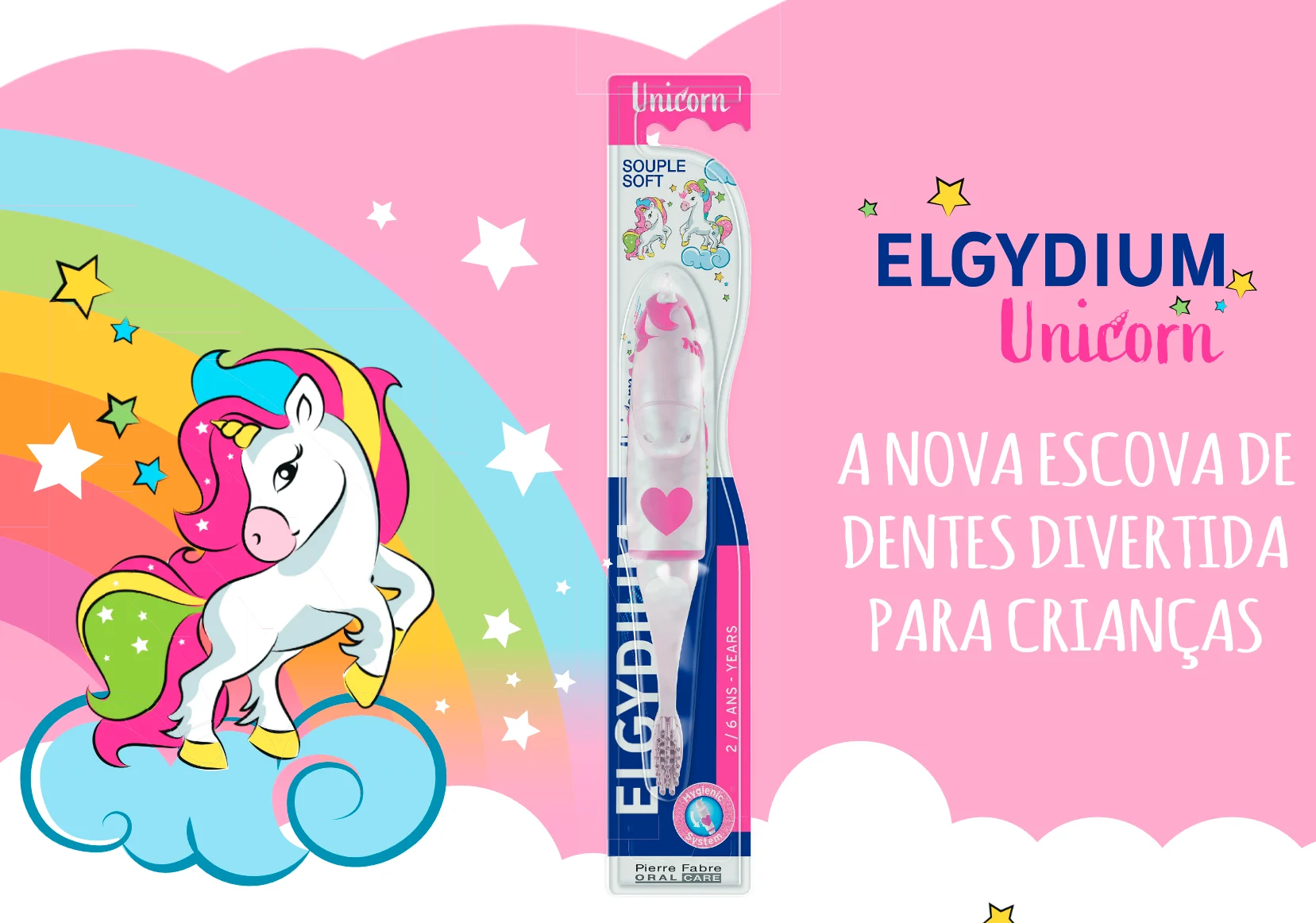 Elgydium lança escova de dentes para crianças Elgydium Kids Unicórnio
