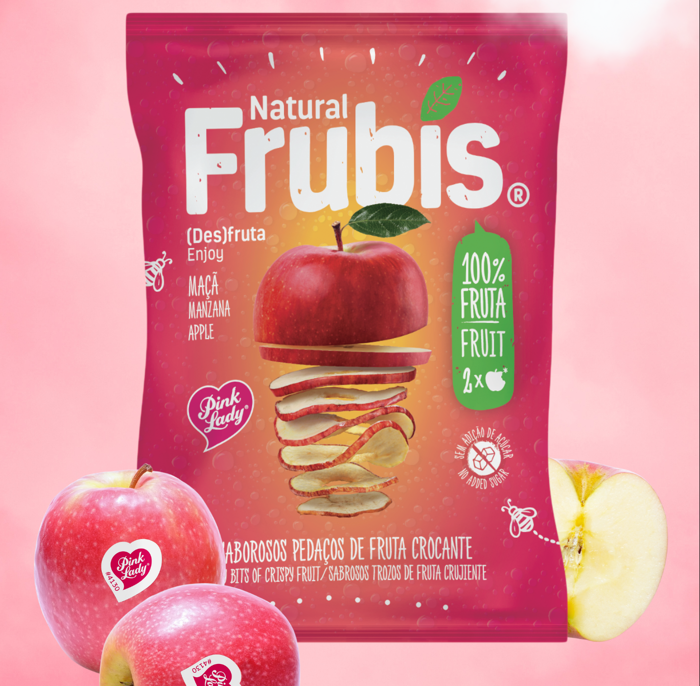 Frubis lança as maçãs desidratadas Pink Lady