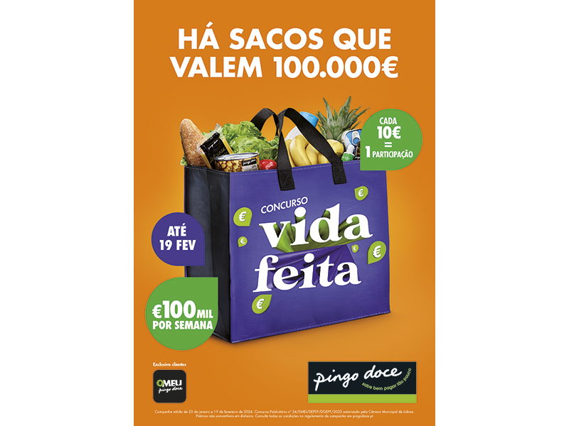 Pingo Doce dá 100 mil euros por semana no concurso Vida Feita