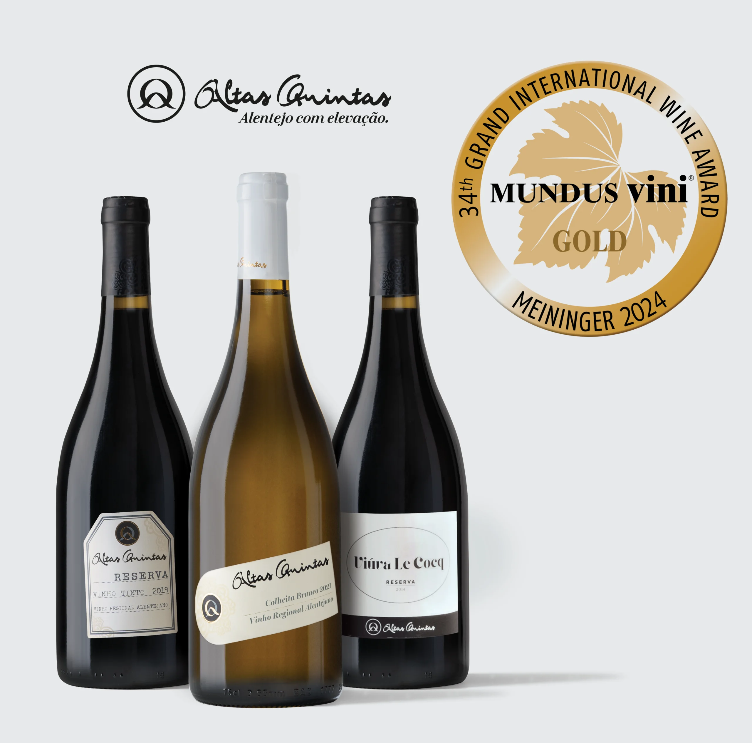 Vinho português Altas Quintas premiado com ouro no concurso Mundus Vini 2024