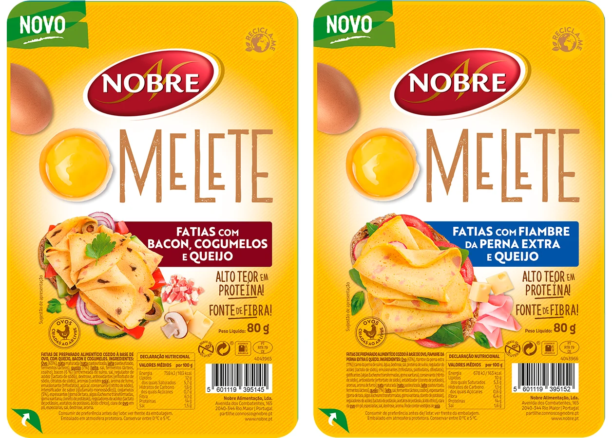 Nobre lança Fatias de Omelete