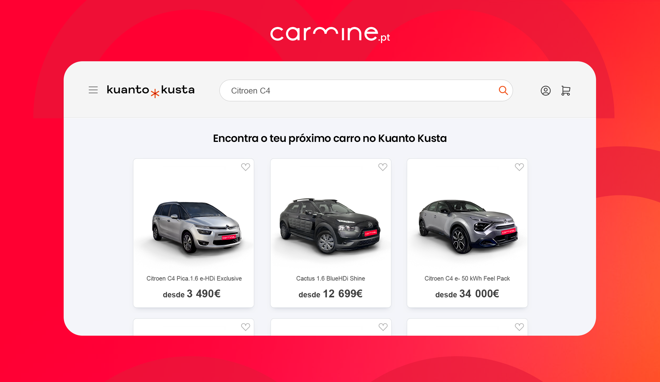 KuantoKusta também irá propor carros, numa parceria com a Carmine.pt