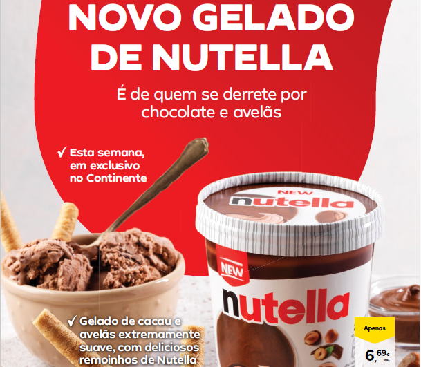 Gelados de Nutella em exclusivo nas lojas Continente