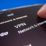 Close-up view of using the built-in Android VPN on Google Pixel 7 Pro, shot with macro probe lens