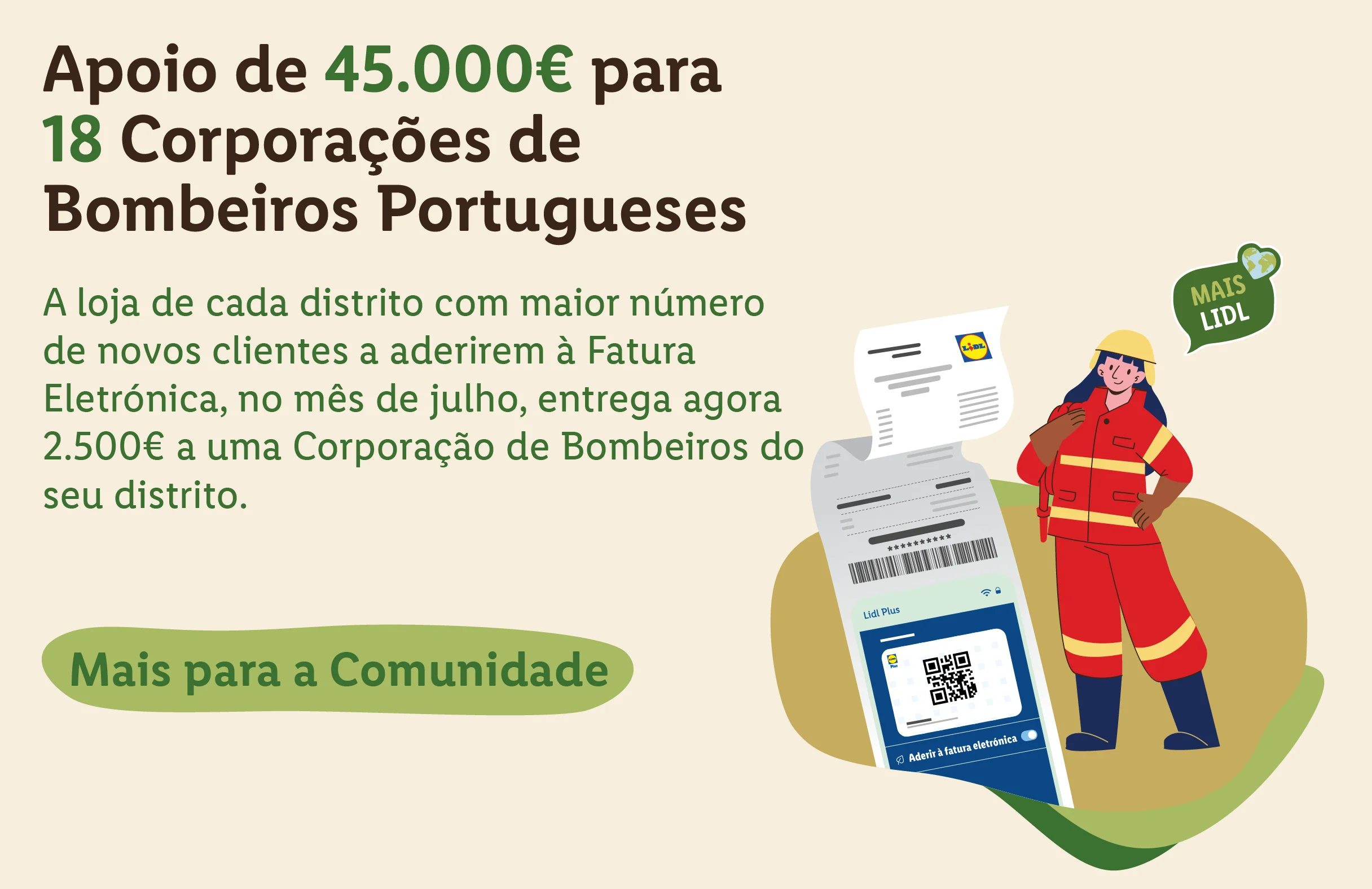 Lidl apoia com 45.000 euros os Bombeiros Portugueses