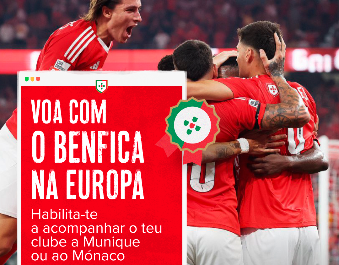 Cerveja Sagres lança passatempos com oferta de bilhetes, viagem e estadia para ir ver o SL Benfica na Europa