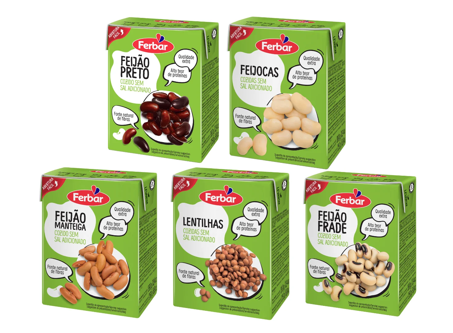 Ferbar lança cinco novas leguminosas em embalagem Tetra Pak