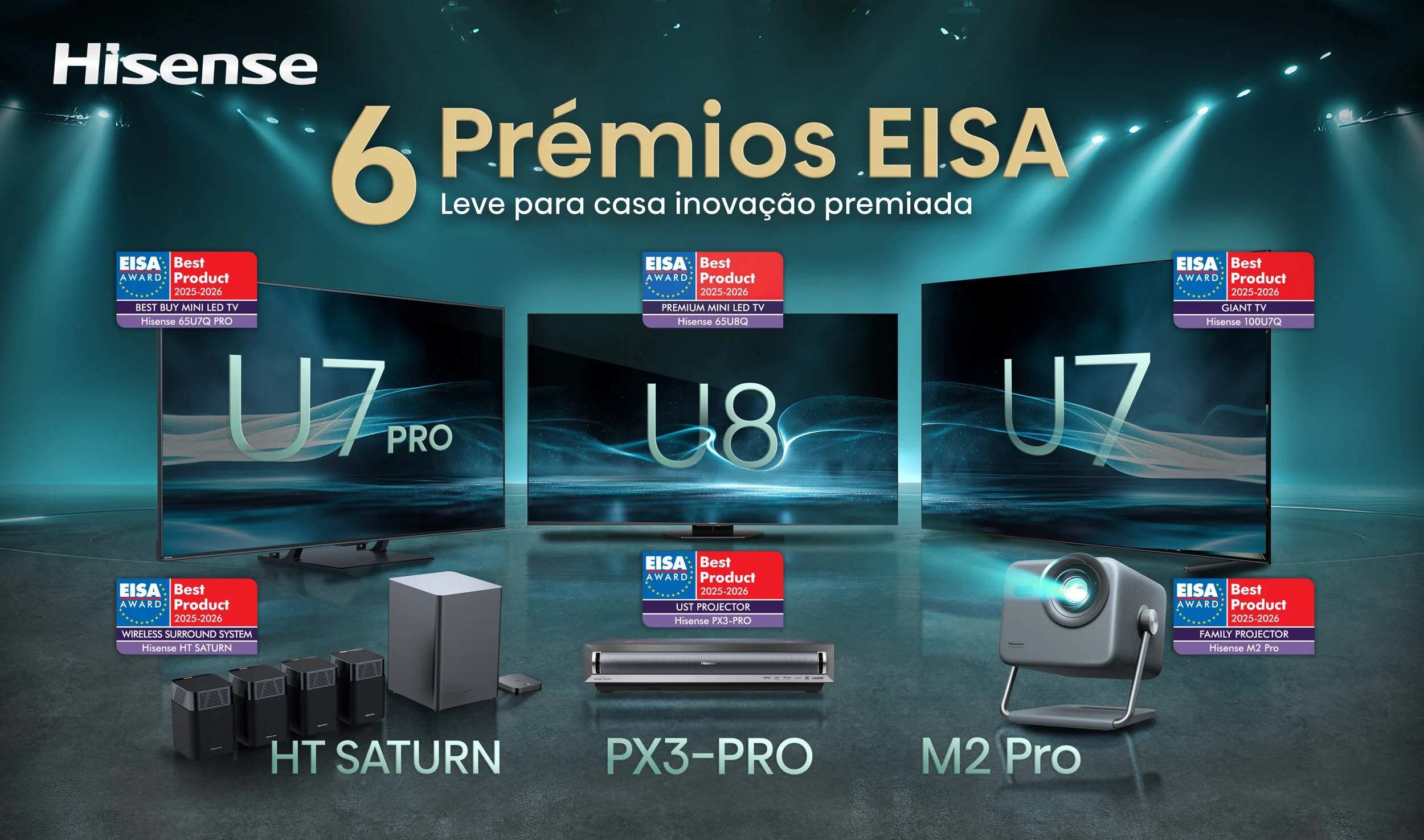 Hisense conquista 6 prémios EISA