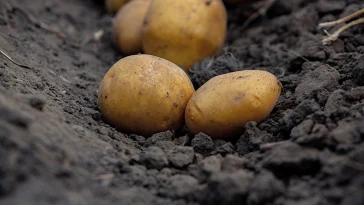 Harvesting potatoes in Peru. Farmer selecting native potatoes from the Peruvian Andes.